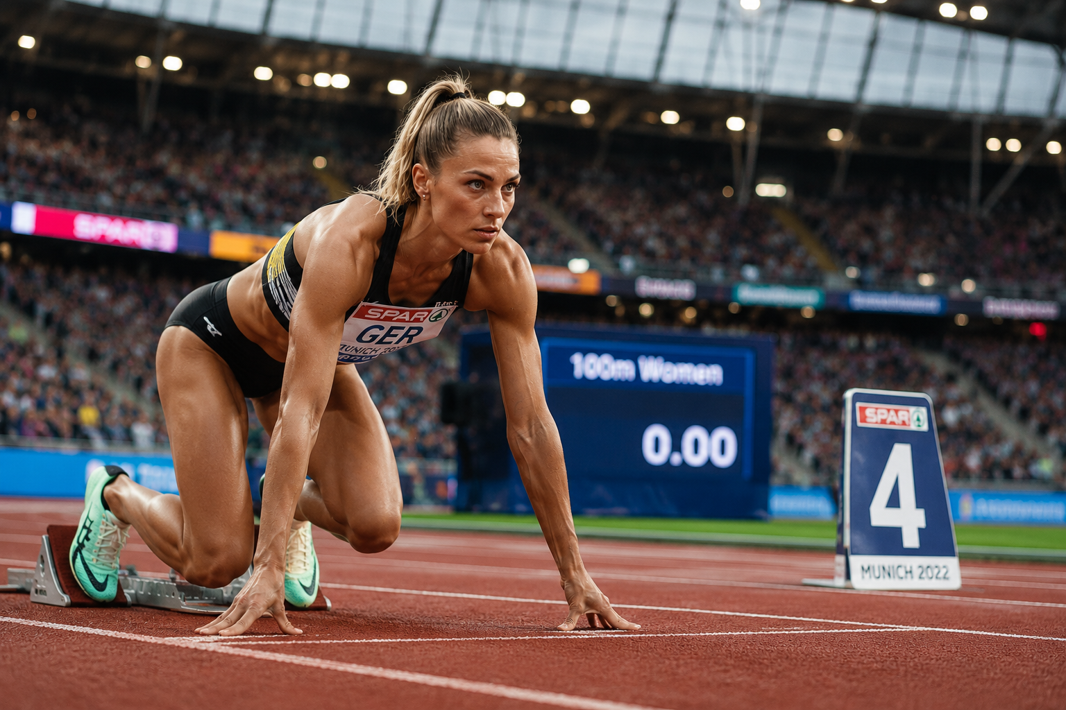 Leichtathletin, erstellt mit KI, Chat GPT